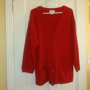 Red Oversize Cardigan